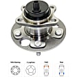 2-Wheel Set Rear, Driver and Passenger Side Wheel Hubs, With Bearing, With Sensor, FWD
