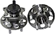 2-Wheel Set Rear, Driver and Passenger Side Wheel Hubs, With Bearing, With Sensor, FWD