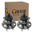 2-Wheel Set Rear, Driver and Passenger Side Wheel Hubs, With Bearing, With Sensor, FWD
