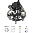 2-Wheel Set Rear, Driver and Passenger Side Wheel Hubs, With Bearing, With Sensor, FWD