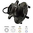 Rear, Driver and Passenger Side Wheel Hub, 5 Lugs, With Bearing, With Sensor, AWD, 2.0L, 4Cyl