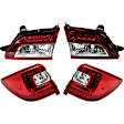 Driver and Passenger Side, Inner and Outer Halogen Tail Light, Without bulb(s), OE Replacement, CAPA Certified