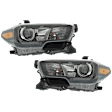 Driver and Passenger Side Headlights, with Bulbs, Halogen, For Models with LED Daytime Running Lights and LED Fog Lights, CAPA Certified