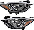 Driver and Passenger Side Headlights, without Bulbs, Halogen, Sedan