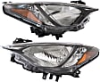 Driver and Passenger Side Headlights, without Bulbs, Halogen, Sedan, CAPA Certified