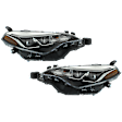 Driver and Passenger Side Headlights, with Bulbs, LED, Sedan, CAPA Certified