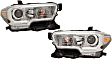Driver and Passenger Side Headlights, with Bulbs, Halogen, For Models without LED Daytime Running Light