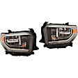 Driver and Passenger Side Headlights, with Bulbs, LED, with LED Daytime Running Light, without smoked chrome accent, CAPA Certified
