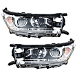 Driver and Passenger Side Headlights, with Bulbs, Halogen, with LED daytime running light