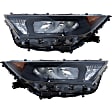 Driver and Passenger Side Headlights, with Bulbs, LED, Japan Built Vehicle, For Models with Adaptive Headlight and Black Bezel, CAPA CERTIFIED