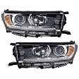 Driver and Passenger Side Headlights, with Bulbs, Halogen, For Models without Smoked Chrome Accent