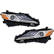 Driver and Passenger Side Headlights, with Bulbs, LED, Clear Lens