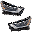 Driver and Passenger Side Headlights, with Bulbs, LED, Clear Lens, CAPA Certified