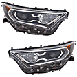 Driver and Passenger Side Headlights, without Bulbs, Halogen, For Models without Adaptive Frontlighting Systems (AFS), Japan Built Vehicle