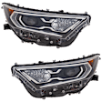 Driver and Passenger Side Headlights, without Bulbs, Halogen, For Models without Adaptive Frontlighting Systems (AFS), Japan Built Vehicle, CAPA Certified