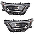 Driver and Passenger Side Headlights, without Bulbs, LED, For Models without Adaptive Headlights, CAPA Certified