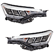 Driver and Passenger Side Headlights, with Bulbs, LED, Turkey Built Vehicle, For Models without Adaptive Headlight