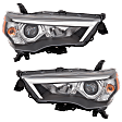 2021 Toyota 4Runner - Driver and Passenger Side Halogen/LED Combo Headlight, With bulb(s), For Models Without Auto Headlight