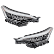 Driver and Passenger Side Headlights, without Bulb, Halogen, For Models without Adaptive Headlight