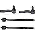 Front, Driver and Passenger Side, Inner and Outer Tie Rod Ends, GAS