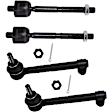 Front, Driver and Passenger Side, Inner and Outer Tie Rod Ends
