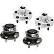 Front and Rear, Driver and Passenger Side Wheel Hub, 5 Lugs, With Bearing, 1.8L, 4Cyl