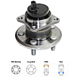 2015 Toyota Corolla - Front and Rear, Driver and Passenger Side Wheel Hub, 5 Lugs, With Bearing