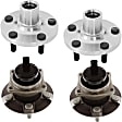 Front and Rear, Driver and Passenger Side Wheel Hub, 5 Lugs, With Bearing, With Sensor, 1.8L, 4Cyl