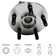 4-Wheel Set Front and Rear, Driver and Passenger Side Wheel Hubs, With Bearing, AWD, 4-Wheel ABS