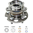 Rear, Driver and Passenger Side Wheel Hub, 5 Lugs, With Bearing, AWD