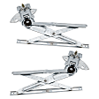 Front, Driver and Passenger Side Window Regulators, Manual
