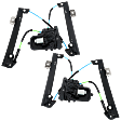 Front, Driver and Passenger Side Power Window Regulator, With Motor