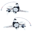 Rear, Driver and Passenger Side Power Window Regulator, With Motor