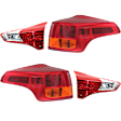 2014 Toyota RAV4 - Driver and Passenger Side, Inner and Outer Halogen Tail Light, With bulb(s), Mounts on Liftgate and Body, North America Built Vehicle, OE Replacement