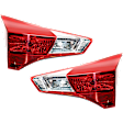 Driver and Passenger Side, Inner Tail Lights, with Bulbs, Halogen, Mounts on Liftgate, North America Built Vehicle