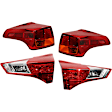 Driver and Passenger Side, Inner and Outer Halogen Tail Light, Without bulb(s), OE Replacement