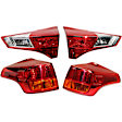 2013 Toyota RAV4 - Driver and Passenger Side, Inner and Outer Halogen Tail Light, Without bulb(s), Mounts on Body and Liftgate, Japan Built Vehicle, OE Replacement, CAPA Certified