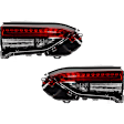 Driver and Passenger Side, Inner Tail Lights, with Bulbs, Halogen/LED Combo, Mounts on Liftgate, North America Built Vehicle