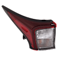 Driver and Passenger Side, Upper, Outer LED Tail Light, With bulb(s), OE Replacement