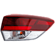 Passenger Side, Inner and Outer Halogen/LED Combo Tail Light, With bulb(s), OE Replacement