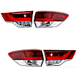 Driver and Passenger Side, Inner and Outer Halogen/LED Combo Tail Light, With bulb(s), OE Replacement