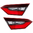 Driver and Passenger Side, Inner Tail Lights, with Bulbs, Halogen, Clear and Red Lens
