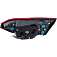 Driver and Passenger Side, Inner Tail Lights, with Bulbs, LED, Clear and Red Lens