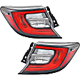 Driver and Passenger Side, Outer Tail Lights, with Bulb, LED, Clear & Red Lens