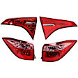 Driver and Passenger Side, Inner and Outer Tail Lights, with Bulbs, Halogen/LED Combo, Mounts On Luggage Lid