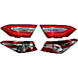 Driver and Passenger Side, Inner and Outer Halogen Tail Light, With bulb(s), OE Replacement, CAPA Certified