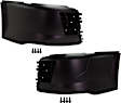 Front, Driver and Passenger Side Bumper End, Painted Black Plastic