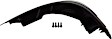 Front, Driver and Passenger Side Bumper End, Painted Black Plastic