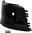 Front, Driver and Passenger Side Bumper End, Painted Black Plastic