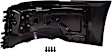 Front, Driver and Passenger Side Bumper End, Painted Black Plastic